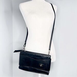 MaxMara Black Leather Crossbody Bag Purse